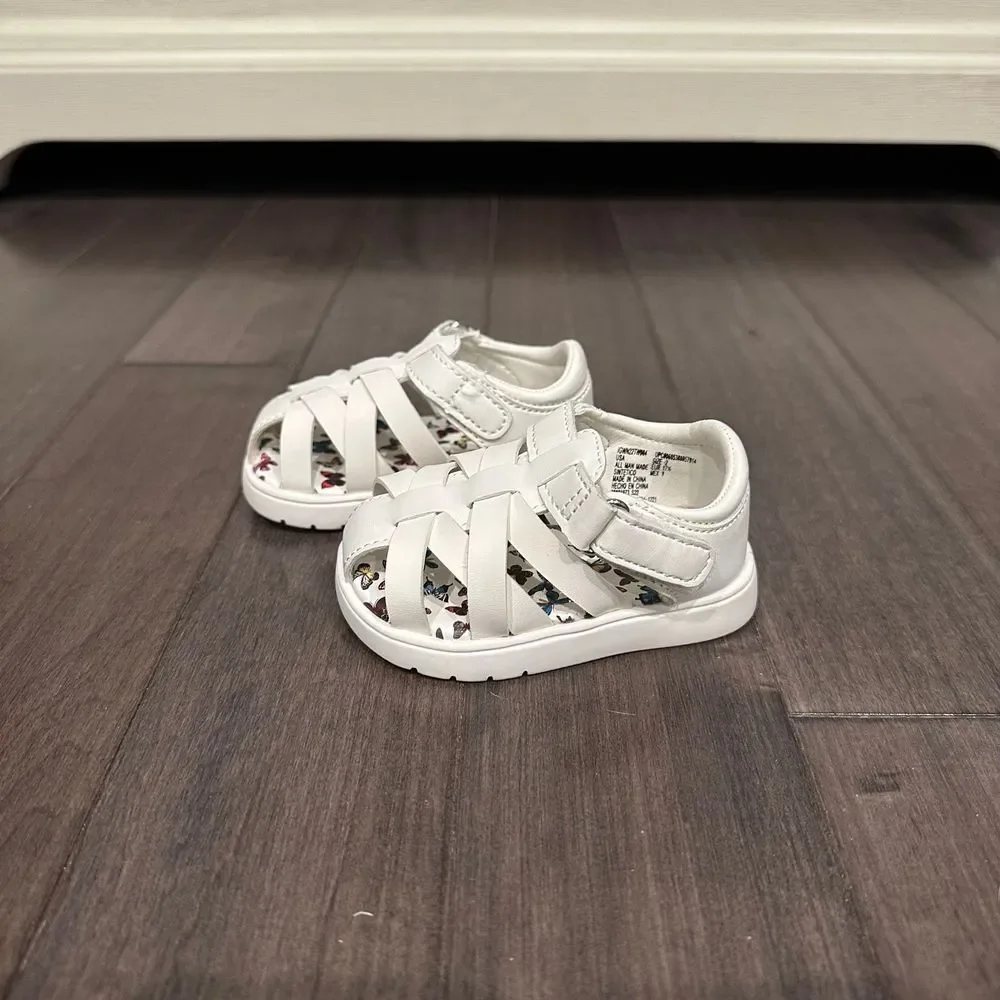 WN Girls White‎ Sandals Size 2 NWOT